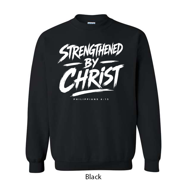 Strengthened By Christ Crewneck Sweatshirt - Image 2