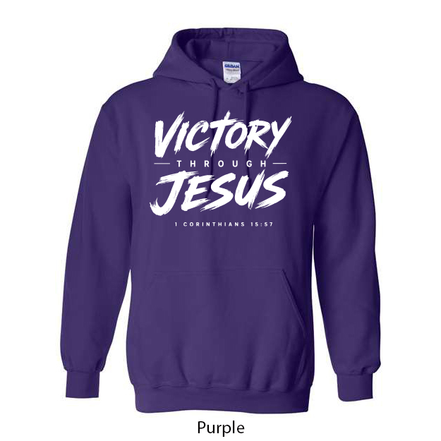 Victory Through Jesus Hoodie - Image 11