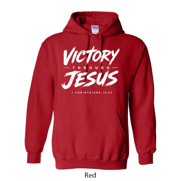 Victory Through Jesus Hoodie - Image 12