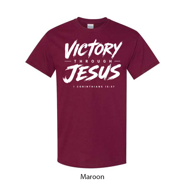 Victory Through Jesus T-Shirt - Image 8